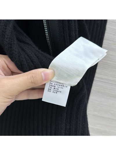 Hermes Turn-Down Collar Cashmere Jacket in Black