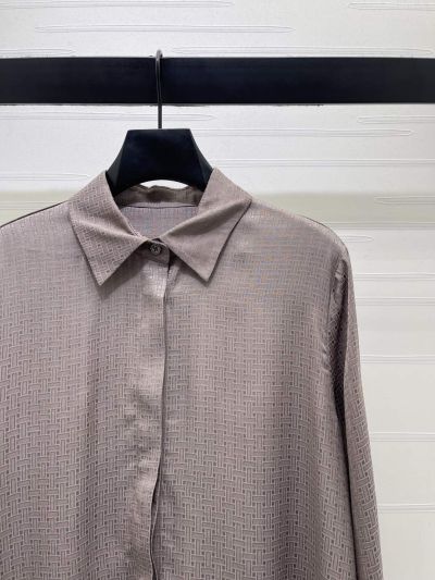 Hermes Turn-Down Collar Long Sleeve Shirt