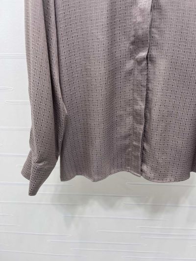 Hermes Turn-Down Collar Long Sleeve Shirt