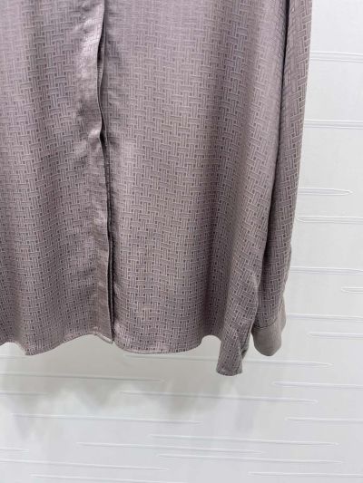 Hermes Turn-Down Collar Long Sleeve Shirt