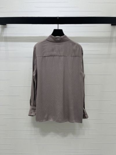 Hermes Turn-Down Collar Long Sleeve Shirt