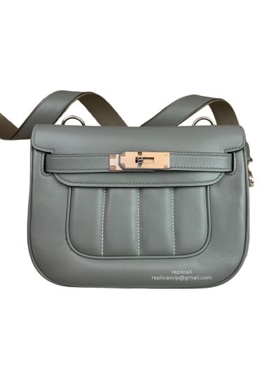 Hermes Berline Leather Palladium Hardware Messenger Bag 20CM 522091