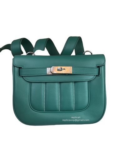 Hermes Berline Leather Palladium Hardware Messenger Bag 20CM 522092