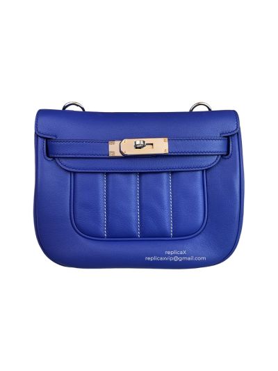 Hermes Berline Leather Palladium Hardware Messenger Bag 20CM 522093