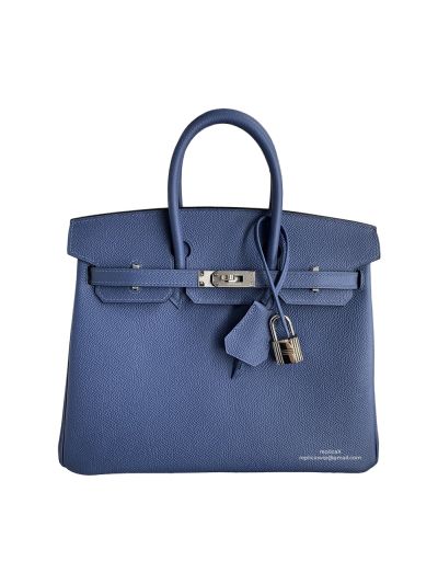 Hermes Birkin 25 Bag Blue Epsom 523987