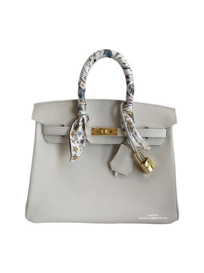 Hermes Birkin 25 Bag White Epsom 523992