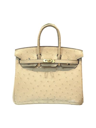 Hermes Birkin 25 Beige Ostrich Leather Bag 25CM 524256