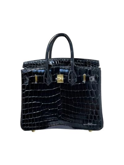 Hermes Birkin 25 Black Crocodile Leather Bag 25CM 524768