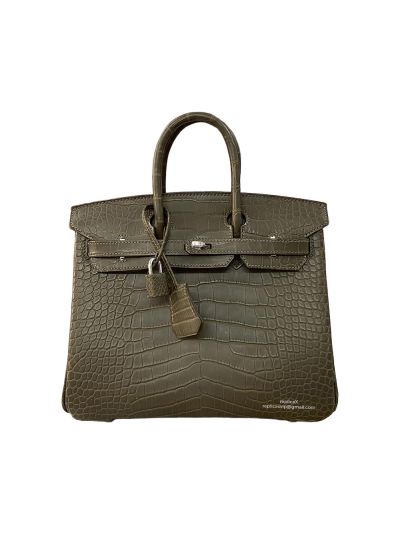 Hermes Birkin 25 Brown Alligator Crocodile Leather Bag 25CM 524298
