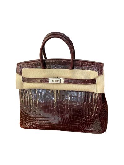 Hermes Birkin 25 Burgundy Crocodile Leather Bag 25CM 524448