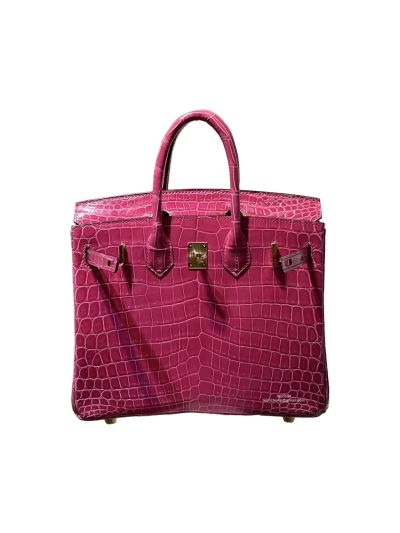 Hermes Birkin 25 Fuchsia Crocodile Leather Bag 25CM 524769