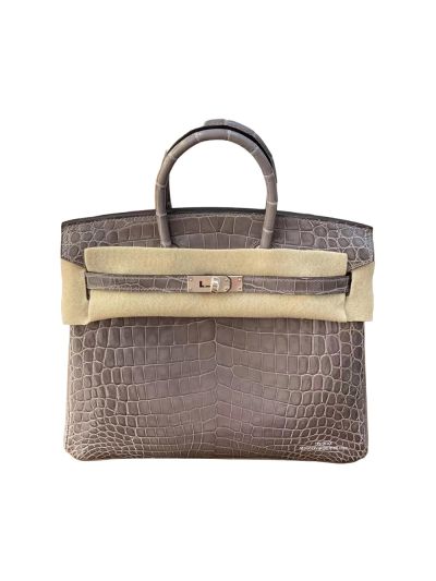 Hermes Birkin 25 Gray Crocodile Leather Bag 25CM 524451