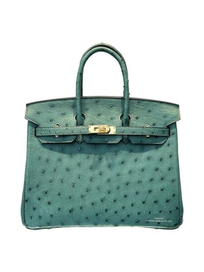 Hermes Birkin 25 Green Ostrich Leather Bag 25CM 524270