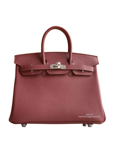 Hermes Birkin 25 Hermes Vip Birkin 25 Tote Bag Burgundy Togo Calf Leather 25x20x13CM 522678