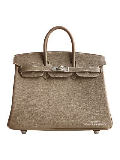 Hermes Birkin 25 Hermes Vip Birkin 25 Tote Bag Gray Epsom Leather 25x20x13CM 522674