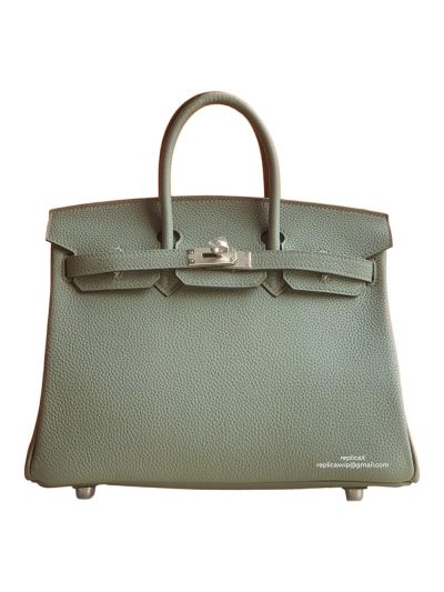 Hermes Birkin 25 Hermes Vip Birkin 25 Tote Bag Green Togo Calf Leather 25x20x13CM 522676