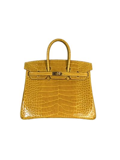 Hermes Birkin 25 Himalayan Crocodile Bag Yellow 25CM 524394