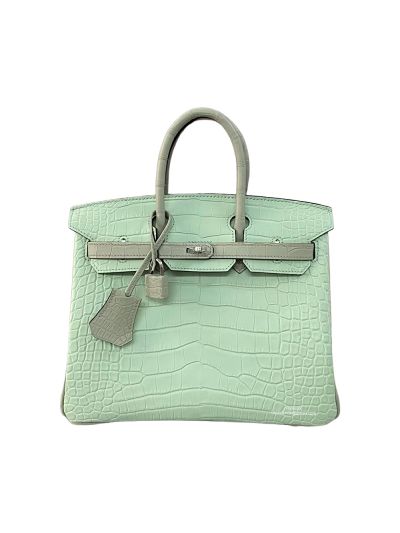 Hermes Birkin 25 Light Green Alligator Crocodile Leather Bag 25CM 524301