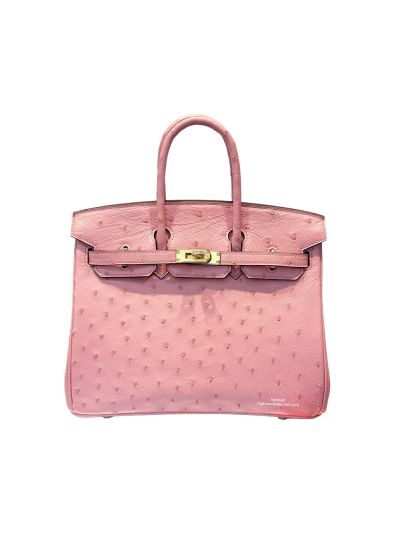 Hermes Birkin 25 Pink Ostrich Leather Bag 25CM 524258