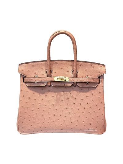 Hermes Birkin 25 Pink Ostrich Leather Bag 25CM 524266