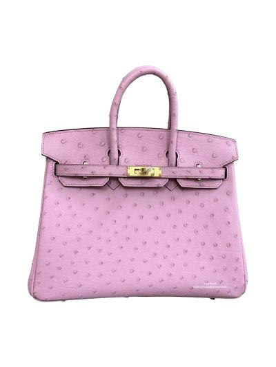 Hermes Birkin 25 Pink Ostrich Leather Tote Bag 25CM 524699