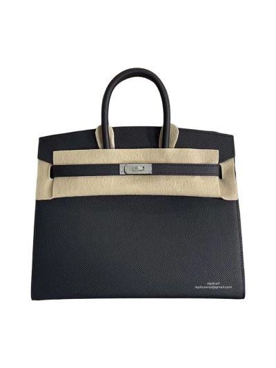 Hermes Birkin 25 Sellier Epsom Leather Bag Black 25CM 524374