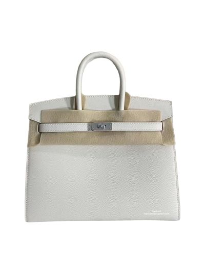 Hermes Birkin 25 Sellier White Epsom Leather Bag 25CM 524377