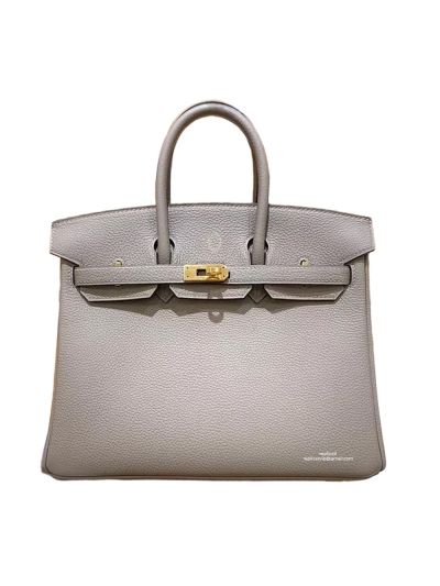 Hermes Birkin 25 Tote Bag Gray Togo Calf Leather 25CM 524964