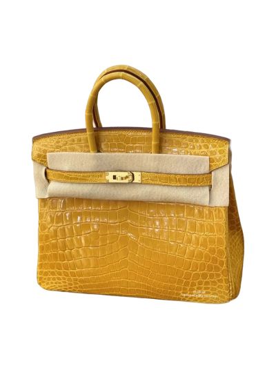 Hermes Birkin 25 Yellow Crocodile Leather Bag 25CM 524449