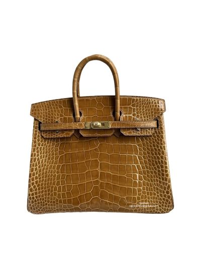 Hermes Birkin 25CM Brown Crocodile Leather Bag 524364