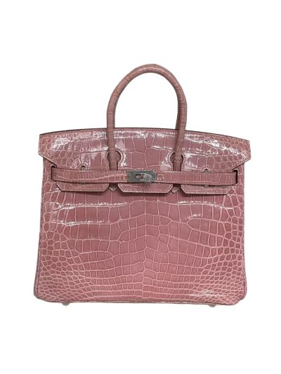 Hermes Birkin 25CM Crocodile Leather Bag Pink 524353