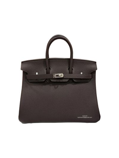 Hermes Birkin 25CM Dark Brown Togo Leather Bag 25x20x13CM 524529