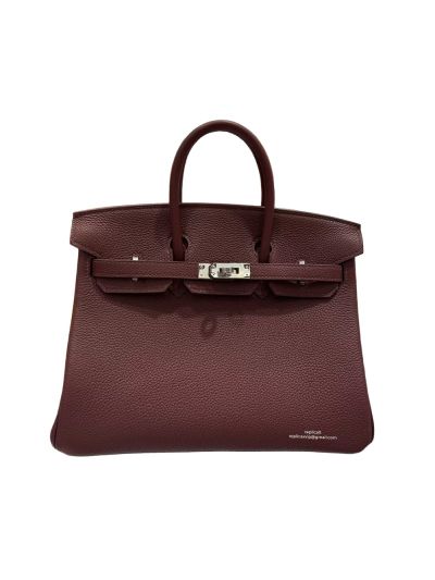Hermes Birkin 25CM Dark Red Togo Leather Bag 25x20x13CM 524524