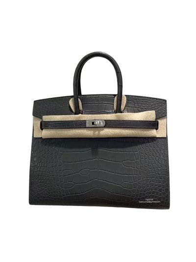 Hermes Birkin 25CM Gray Crocodile Leather Bag 524321