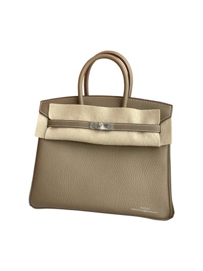 Hermes Birkin 25CM Gray Leather Bag 524348