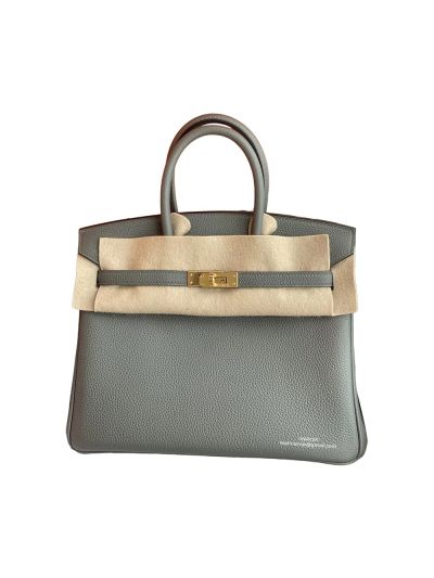 Hermes Birkin 25CM Leather Bag Light Blue 524343