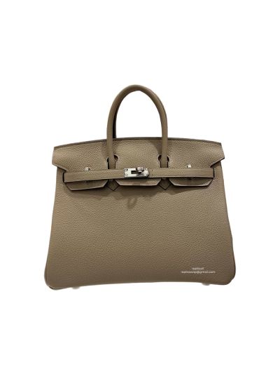 Hermes Birkin 25CM Light Grey Togo Leather Bag 25x20x13CM 524530