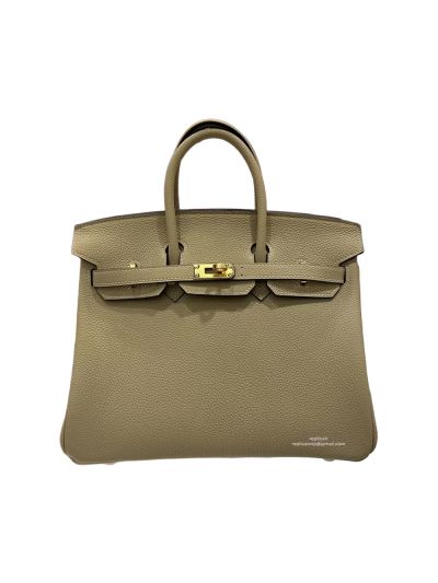 Hermes Birkin 25CM Light Grey Togo Leather Bag 25x20x13CM 524531