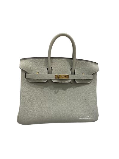 Hermes Birkin 25CM Light Grey Togo Leather Bag 25x20x13CM 524536
