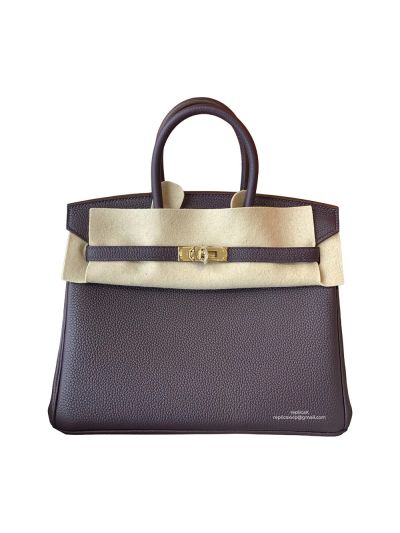 Hermes Birkin 25CM Purple Leather Bag 524349