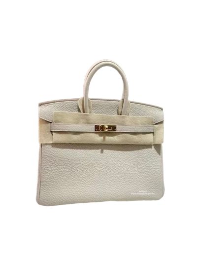  Hermes Birkin 25CM White Togo Leather Bag 25x20x13CM 524538