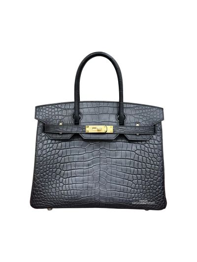 Hermes Birkin 30 Black Alligator Crocodile Leather Tote Bag 30CM 524937