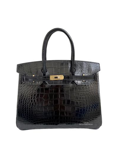 Hermes Birkin 30 Black Crocodile Leather Tote Bag 30CM 524592