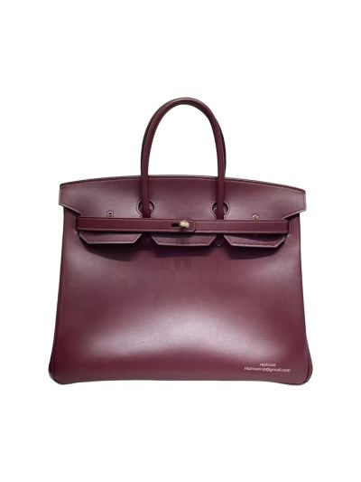 Hermes Birkin 30 Burgundy Box Leather Tote Bag 30CM 524519
