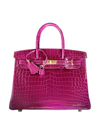 Hermes Birkin 30 Fuchsia Pink Crocodile Bag 30CM 524402