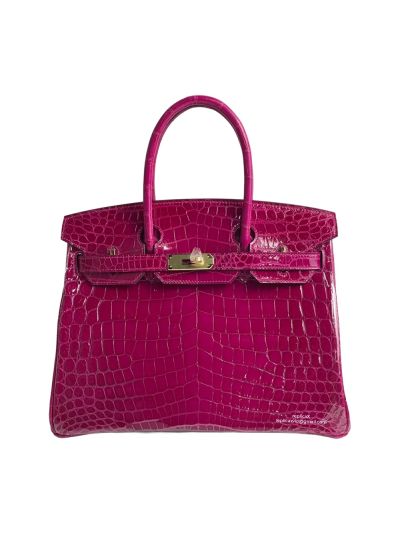 Hermes Birkin 30 Fuchsia Pink Crocodile Bag 30CM 524403