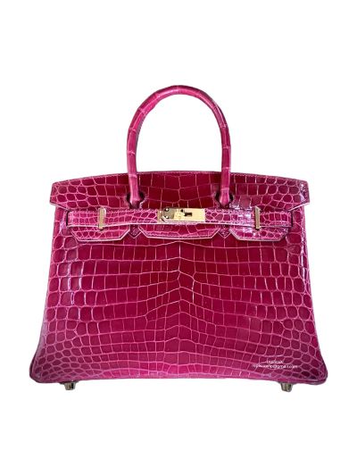 Hermes Birkin 30 Fuchsia Pink Crocodile Bag 30CM 524404