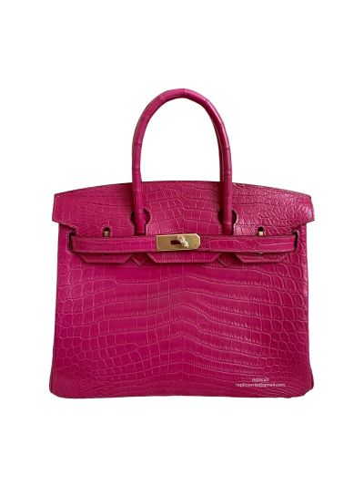 Hermes Birkin 30 Fuchsia Pink Crocodile Leather Tote Bag 30CM 524591