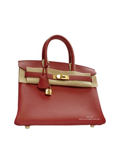 Hermes Birkin 30 Hand Stitched Calfskin Top Handle Shoulder Bag 30CM 522136