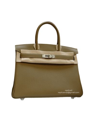 Hermes Birkin 30 Hand Stitched Calfskin Top Handle Shoulder Bag 30CM 522129